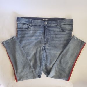Express Highrise Stretch Denim Jeggings with side stripe